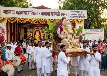 मनपाचा मानाचा गणपती : महापौरांच्या हस्ते विधिवत पूजा करून श्रीगणेशाची प्राणप्रतिष्ठा
